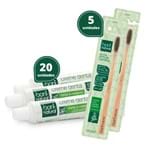 Ficha técnica e caractérísticas do produto Kit 20 Creme Dental + 5 Escova Cabo Bambo - Boni Natural