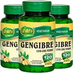 Ficha técnica e caractérísticas do produto Kit 03 Gengibre C Chá Verde 120 Comprimidos Unilife Vitamins
