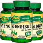 Ficha técnica e caractérísticas do produto Kit 03 Gengibre com Chá Verde 120 Comprimidos Unilife Vitamins