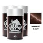 Ficha técnica e caractérísticas do produto Kit 03 Maquiagem Pra Calvície Billion Hair - 25g (Castanho Escuro)