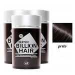 Ficha técnica e caractérísticas do produto Kit 03 Maquiagem Pra Calvície Billion Hair - 25g (Preto)