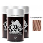 Ficha técnica e caractérísticas do produto Kit 03 Maquiagem Pra Calvície Billion Hair - Cast Claro 25g - Super Billion Hair