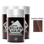 Ficha técnica e caractérísticas do produto Kit 03 Maquiagem Pra Calvície Billion Hair - Cast Médio 25g - Super Billion Hair