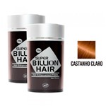 Ficha técnica e caractérísticas do produto Kit 02 Maquiagem Pra Calvície Billion Hair - Castanho Claro 25g - Super Billion Hair