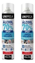 Ficha técnica e caractérísticas do produto Kit 02 un Álcool 70% Spray Higienizador Antisséptico 400ml