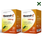Ficha técnica e caractérísticas do produto Kit 02 Unidades AscorVit C 1000mg Vitamina C Zinco 60 Cápsulas Loja Maxinutri