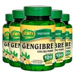 Ficha técnica e caractérísticas do produto Kit 05 Gengibre com Chá Verde 120 Comprimidos Unilife Vitamins