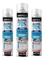 Ficha técnica e caractérísticas do produto Kit 03Un Álcool 70% Spray Higienizador Antisséptico 400Ml