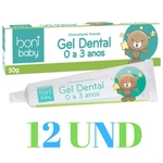 Ficha técnica e caractérísticas do produto Kit 12 Creme Dental Sem Flúor Baby Sabor De Frutas 50g - Boni
