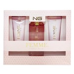 Kit 1 Perfume Feminino Lodeur Du Femme EDP - 100ml 1 Loção Hidratante - 100ml 1 Gel de Banho 100ml