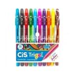 Ficha técnica e caractérísticas do produto Kit 10 Canetas Gel Coloridas Cis Trigel Fashion