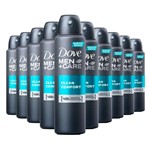Ficha técnica e caractérísticas do produto Kit 10 Desodorante Dove Men Care Aerosol Clean Comfort Masculino 89g