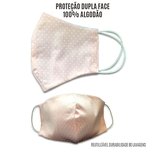Ficha técnica e caractérísticas do produto Kit 10 Máscaras dupla face 100% algodão 80 lavag. - Rosa Poa