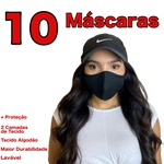Ficha técnica e caractérísticas do produto Kit 10 Mascaras Tecido Proteção 100% Algodão Lavável