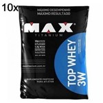 Ficha técnica e caractérísticas do produto Kit 10X Top Whey 3W - 1800G Refil Chocolate - Max Titanium