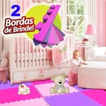 Ficha técnica e caractérísticas do produto Kit 10 Tatame Tapete Eva Criança Bebe Infantil pink rosa bebe e lilás 50 X 50cm Menina 