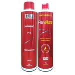 Kit 1ka Realize - Progressiva Realize 1L + Shampoo Pre Tratamento Anti Resíduo 1L.