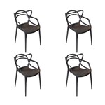 Kit 4 Cadeiras 100% Polipropileno Preta