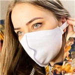 Ficha técnica e caractérísticas do produto Kit 4 Mascaras de Tecido Piquet Dupla Face Lavável Branca - Genérico