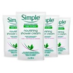 Ficha técnica e caractérísticas do produto Kit 4 Sabonete Líquido Corporal Simple Nourishing Shower Cream Refil 250ml
