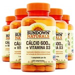 Ficha técnica e caractérísticas do produto Kit 5 Cálcio 600mg + Vitamina D3 Sundown 120 Cápsulas