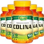Kit 5 Colina Vitamina B8 Unilife 60 Cápsulas