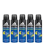 Kit 5 Desodorantes Aerosol Adidas Masculino Cool & Care Dry Power 150ml