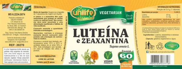 Ficha técnica e caractérísticas do produto Kit 5 Luteína e Zeaxantina Unilife 60 Cápsulas