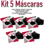 Ficha técnica e caractérísticas do produto Kit 5 Máscaras c/ Filtro Antibacteriano Reutilizavel Lavavel Proteção Facial