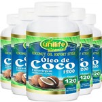 Ficha técnica e caractérísticas do produto Kit 5 Óleo de Coco Extra Virgem 120 Cápsulas Unilife