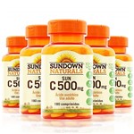 Ficha técnica e caractérísticas do produto Kit 5 Vitamina C 500mg Sundown 180 Tablets