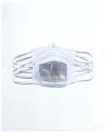 Kit 50 Máscaras Fabiola Molina em Tecido e Material Plástico Branco para Proteção Individual