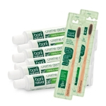 Ficha técnica e caractérísticas do produto Kit 6 Cremes Dentais + 2 Escovas de Bambu Boni Natural