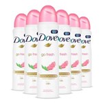 Ficha técnica e caractérísticas do produto Kit 6 Desodorante Aerosol Dove Go Fresh Romã 150ml