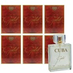 Ficha técnica e caractérísticas do produto Kit 6 Perfumes Cuba Gold Edp Masculino 100ml Original