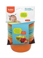 Ficha técnica e caractérísticas do produto Kit 6 Potinhos para Papinha Bebê Azul - Buba