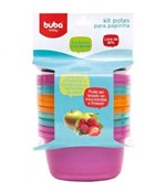 Ficha técnica e caractérísticas do produto Kit 6 Potinhos para Papinha Bebê Rosa - Buba - Buba Toys