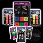 Ficha técnica e caractérísticas do produto Kit 6 Tintas Neon + 4 Batom Neon + 4 Gel Neon
