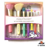 Ficha técnica e caractérísticas do produto Kit 7 Pincéis de Maquiagem Cores Pastéis Miss Frandy - " Unicornio "