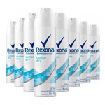 Ficha técnica e caractérísticas do produto Kit 8 Desodorante Aerosol Rexona Feminino Cotton Dry 90g