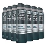 Ficha técnica e caractérísticas do produto Kit 8 Desodorante Dove Men Care Silver Control Masculino Aerosol - 89 G