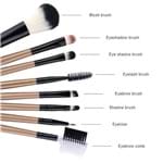 Ficha técnica e caractérísticas do produto Kit 8 Pincéis para Maquiagem (Marrom)