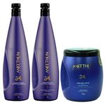 Ficha técnica e caractérísticas do produto Kit aneethun shampoo, creme de silicone e máscara linha a 1 litro