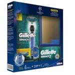 Ficha técnica e caractérísticas do produto Kit Aparelho Acqua Grip Gillette + 3 Lâminas Mach3 + Grátis Espelho Anti Embassante