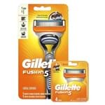 Ficha técnica e caractérísticas do produto Kit Aparelho de Barbear Gillette Fusion 5 + Carga Gillette Fusion 5 com 2 Unidades - Kanui