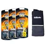 Ficha técnica e caractérísticas do produto Kit Aparelho de Barbear Gillette Fusion Proshield 6 Unidades + Porta Chuteira