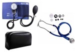 Ficha técnica e caractérísticas do produto Kit Aparelho de Pressão com Estetoscópio Rappaport Azul Premium