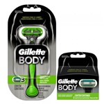 Ficha técnica e caractérísticas do produto Kit Aparelho Gillete Body + Carga 2 Unidades - Gillette