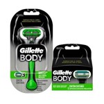 Aparelho de Barbear Gillette Body com 1 Unidade + 2 Cargas + Grátis 1 Porta-Óculos