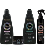 Kit Arvensis Cachos Naturais Ondulados e Cacheados Shampoo + Condicionador 300ml + Máscara 250g + Spray Day After 250ml